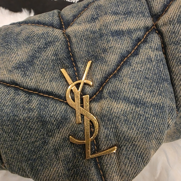 Yves Saint Laurent Quilted Denim Clutch - Picture 8 of 10